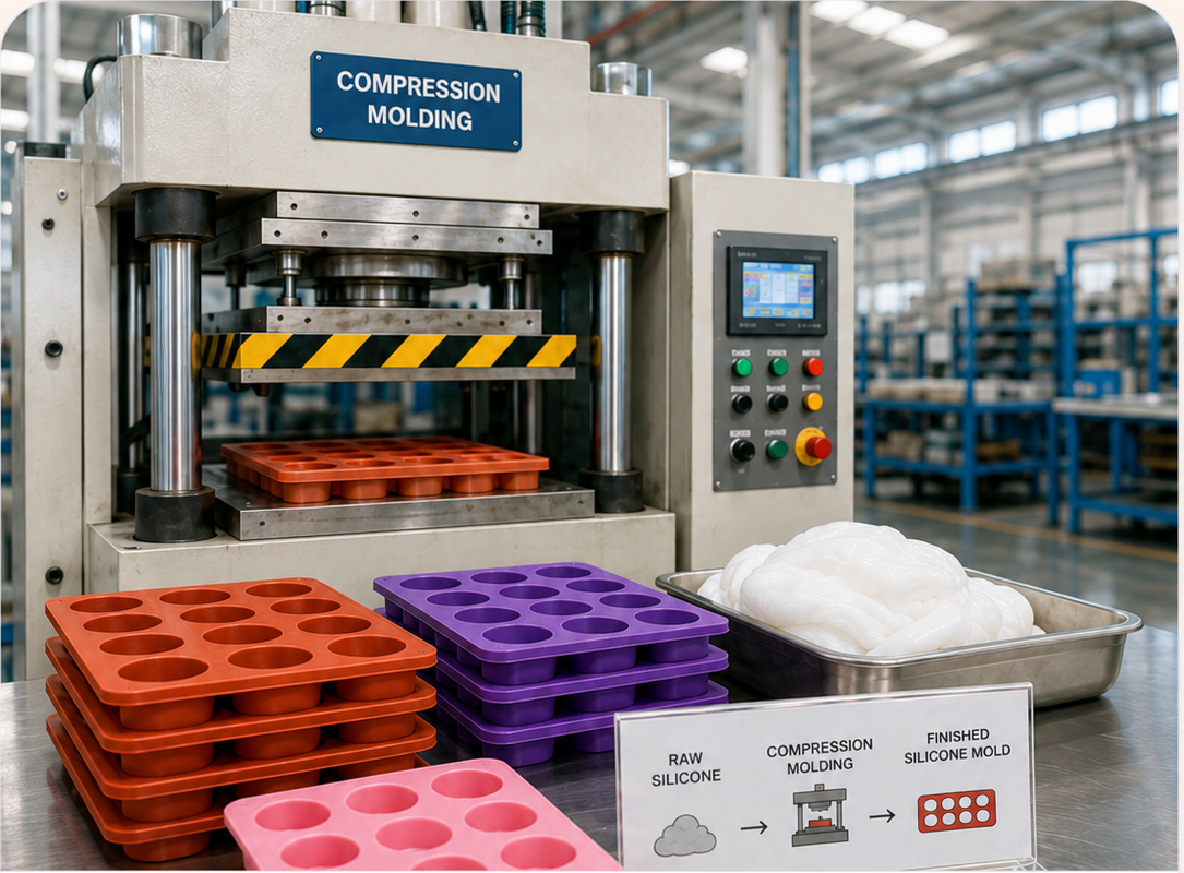 Silicone compression molding factory production